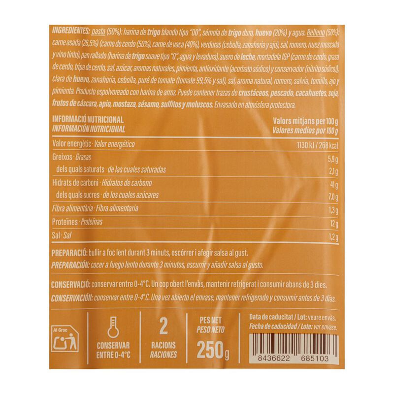 Raviolis de carne Essencials 250g