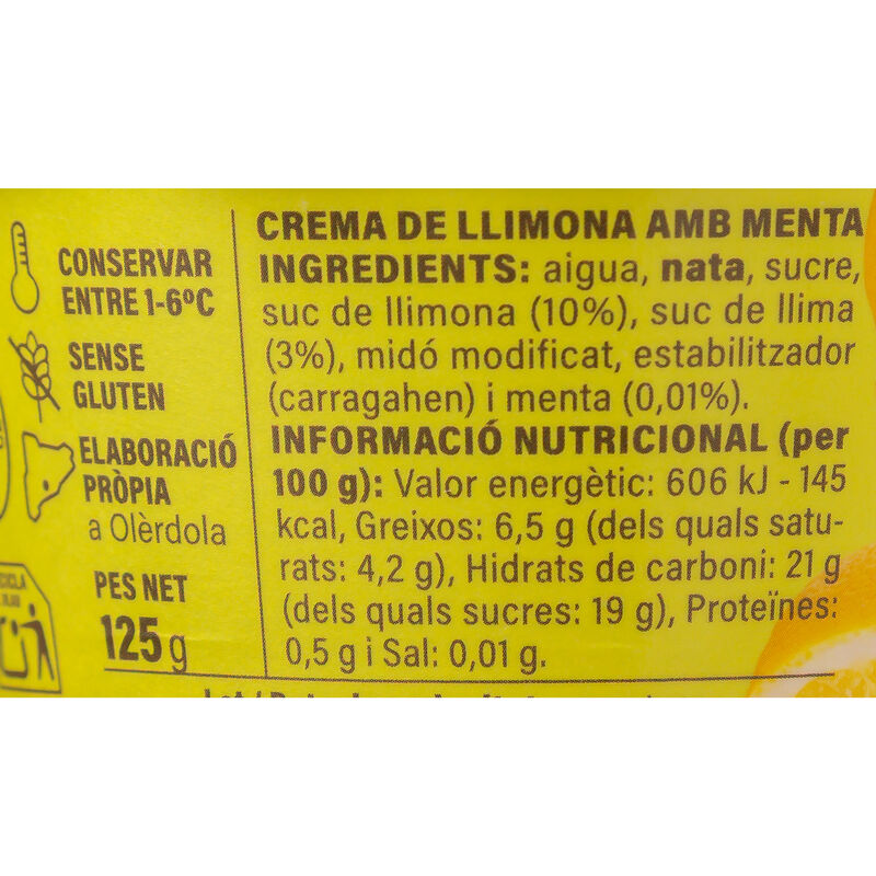 Crema de llimona Ametller Origen 125g 