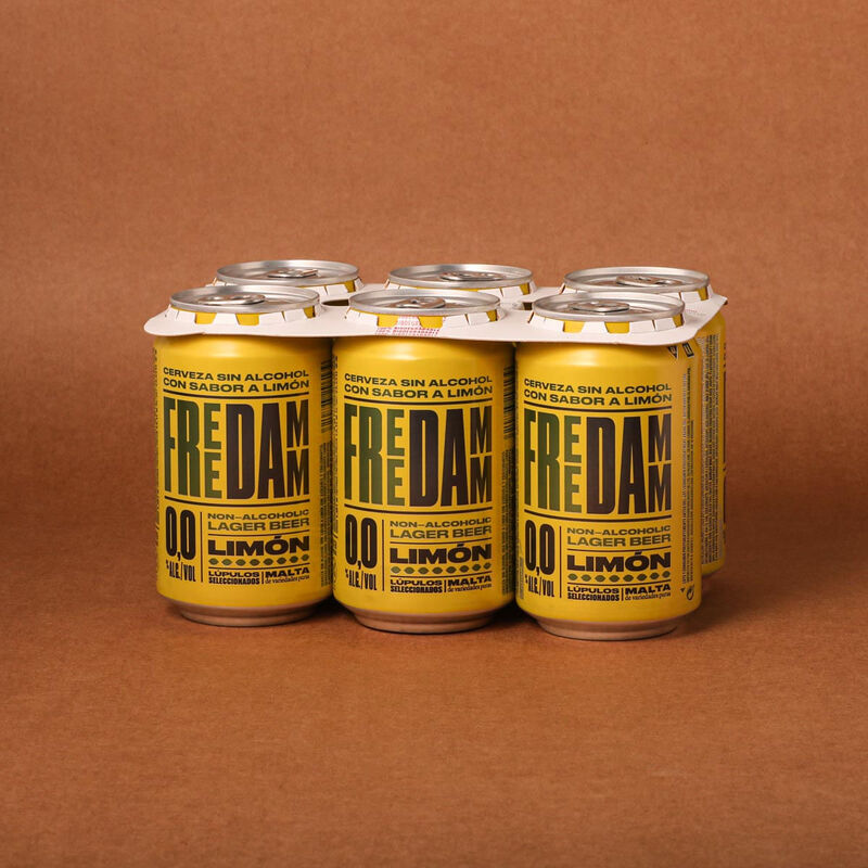 Cerveza en lata Free Limón Damm 33Cl pack 6uds. 