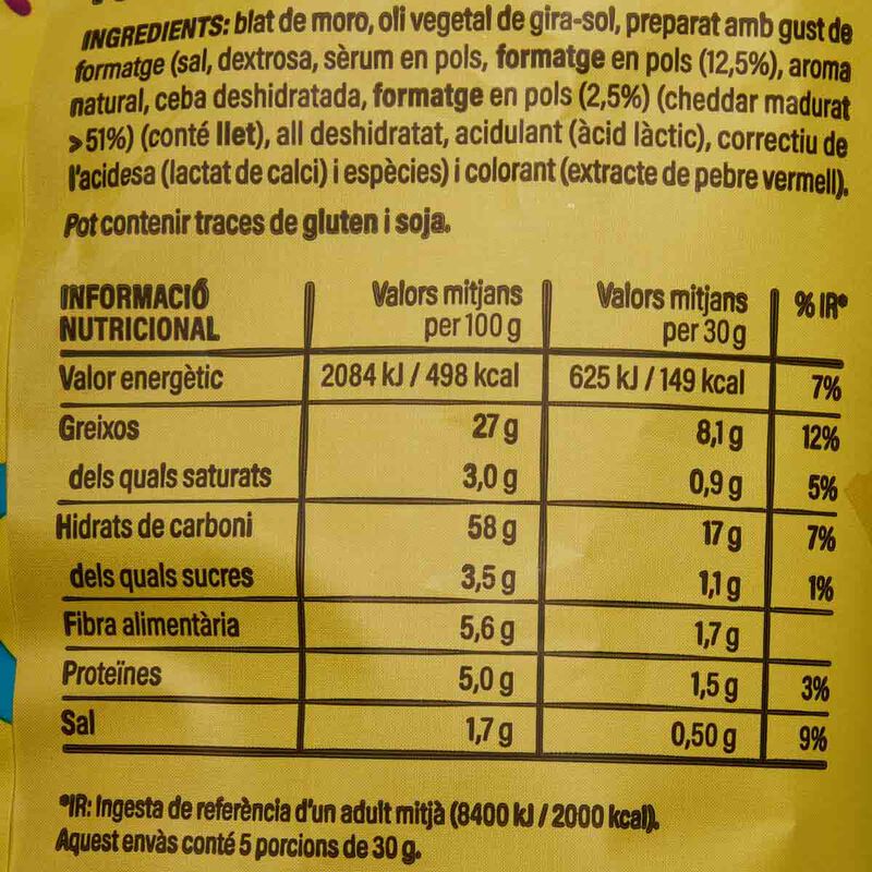 "Natxos" de blat de moro amb sabor de formatge Ametller Origen 150g 