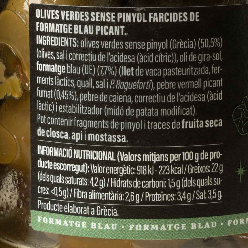 Olives gregues amb formatge blau Ametller Origen 185g