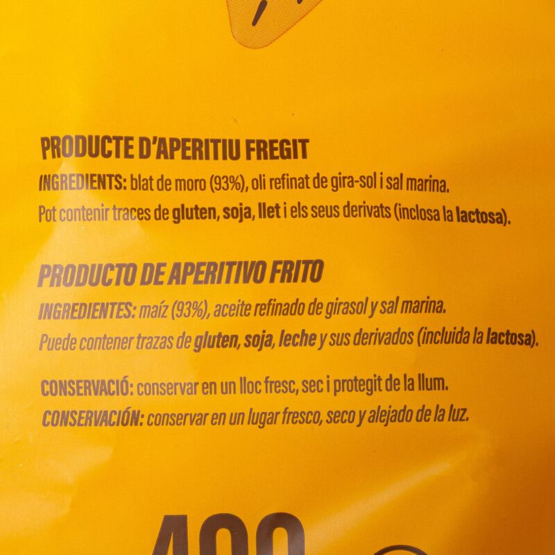 "Natxos" de blat de moro amb sal format XXL Ametller Origen  400g 