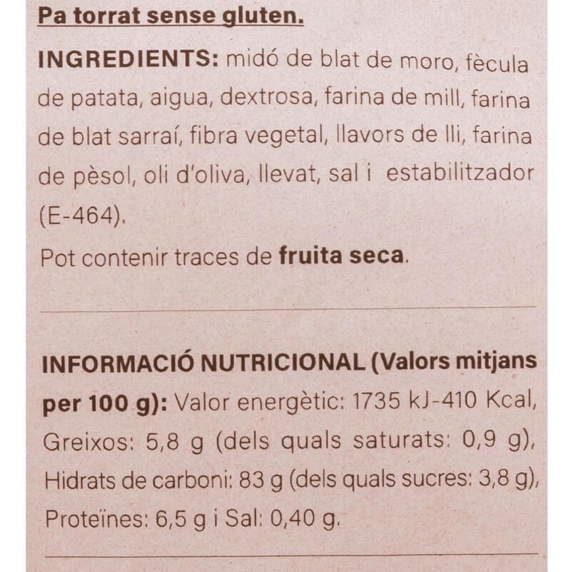 Torradetes sense gluten Ametller Origen 100g 