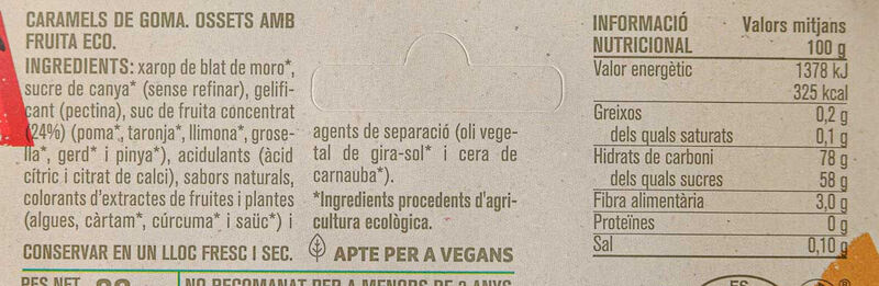 Ossets de Fruita ecològics Ametller Origen 80g 