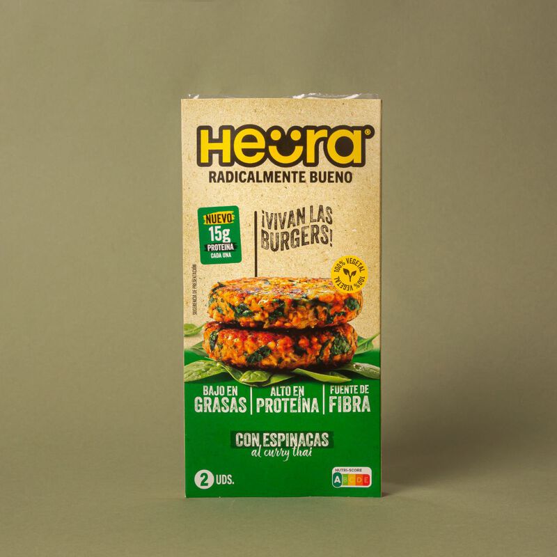 Burger de espinacas al curry Thai Heura 160g - 2uds 