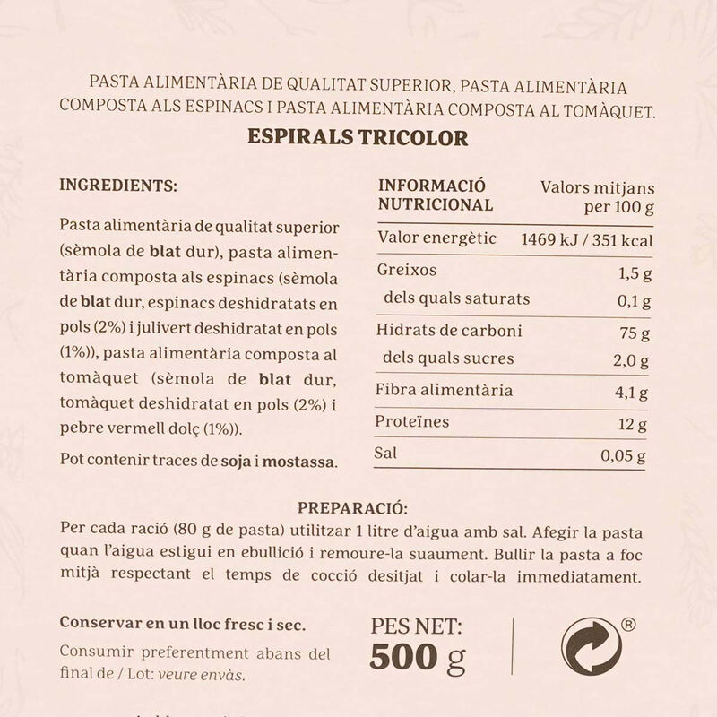 Espirals vegetals Ametller Origen 500g 