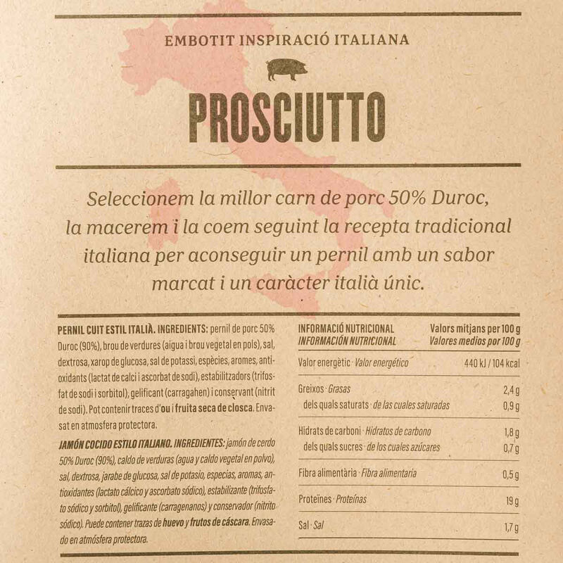 Jamón cocido estilo italiano Ametller Origen 100 g 