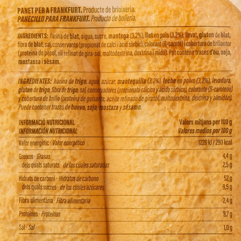 Pa Hot Dog de brioix Ametller Origen 220g - 4u. 