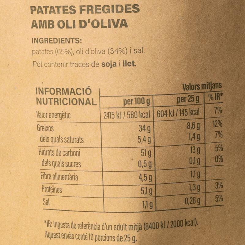 Patatas artesanas con aceite de oliva Ametller Origen 125g - 2uds