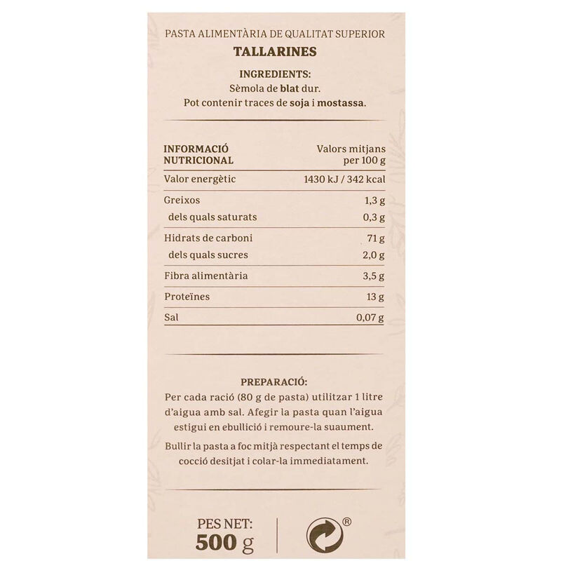 Tallarines Ametller Origen 500 g