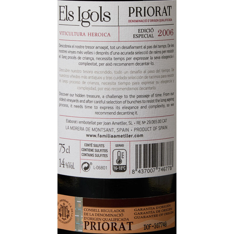 Vi negre edición especial Igols 75cl 