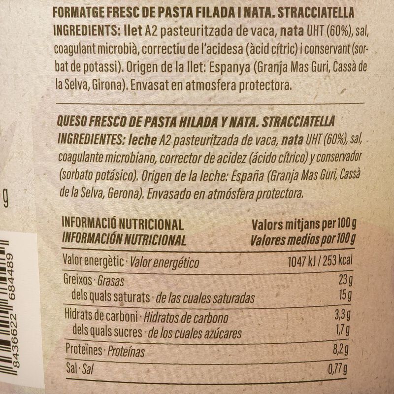 Stracciatella de burrata Ametller Origen & Mas Guri 125g 