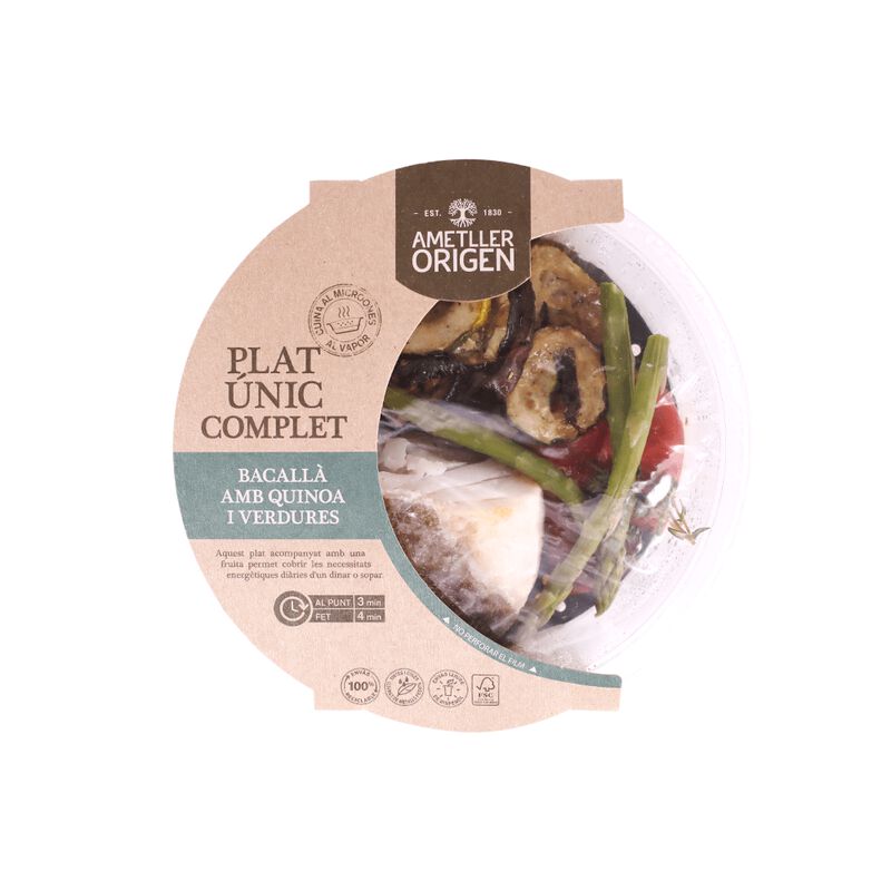 Bacalao con quinoa y verdura Ametller Origen 370g 