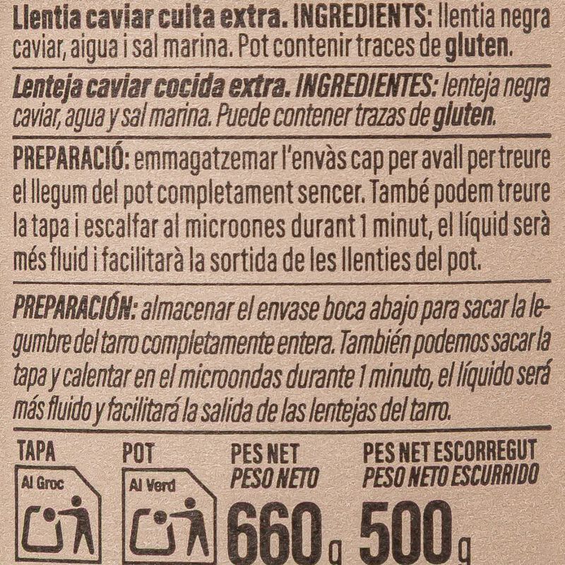 Lenteja caviar Ametller Origen 500g 