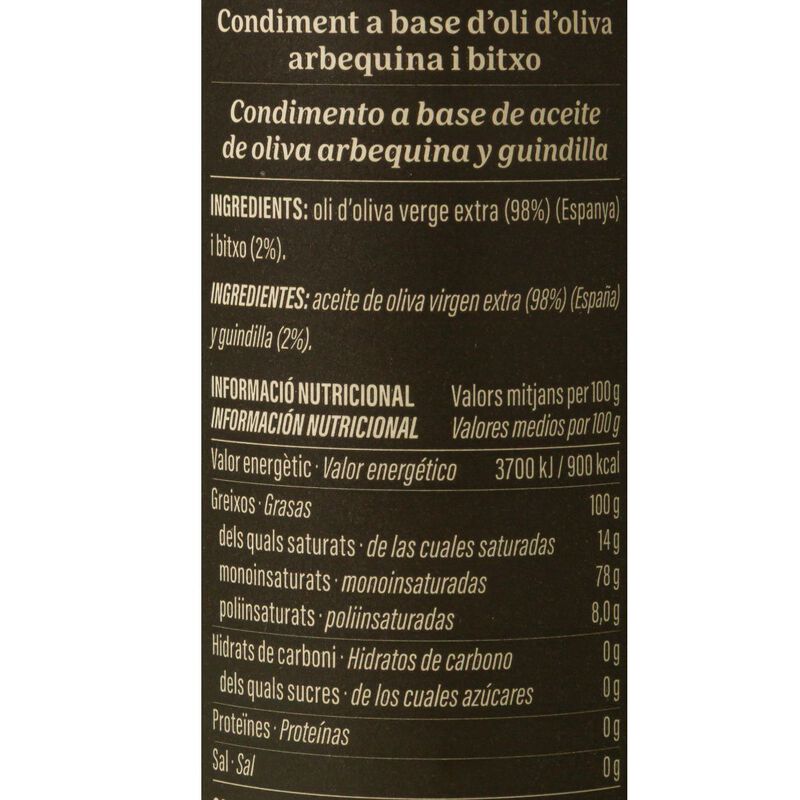 Oli d'oliva amb bitxo fresc MALLAFRÉ 250ml 