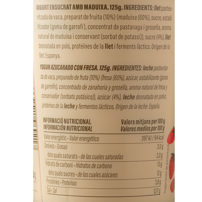 Yogur cremoso de fresa Ametller Origen 125g - 4uds.
