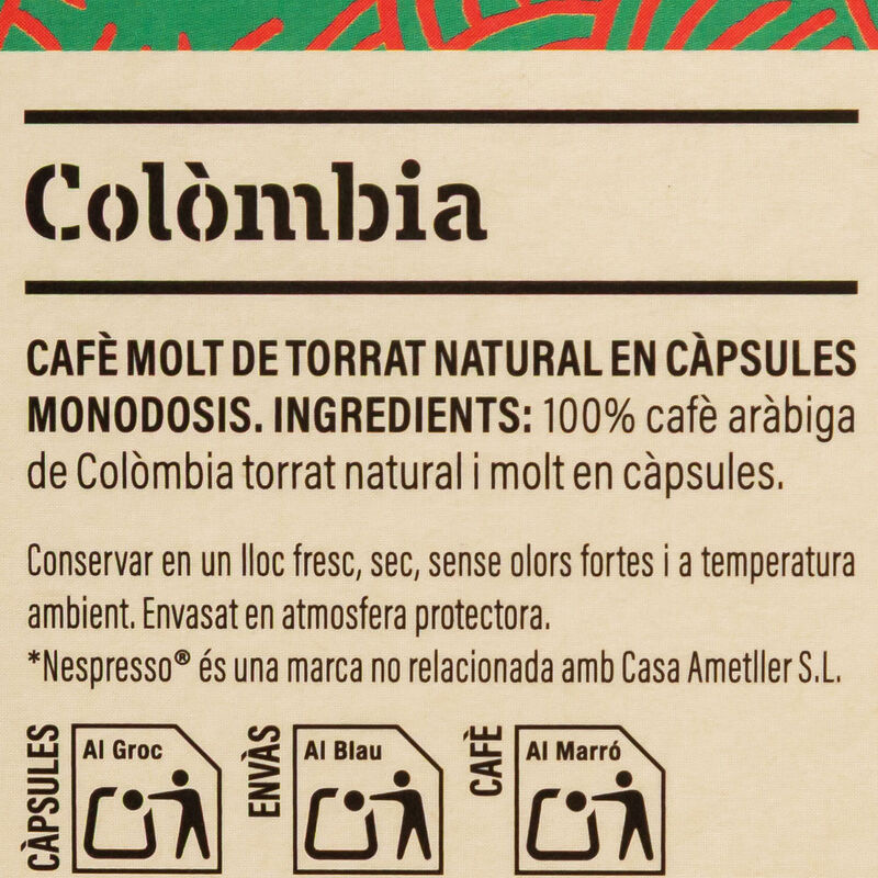 Cápsulas de café Colombia Ametller Origen - 10uds.