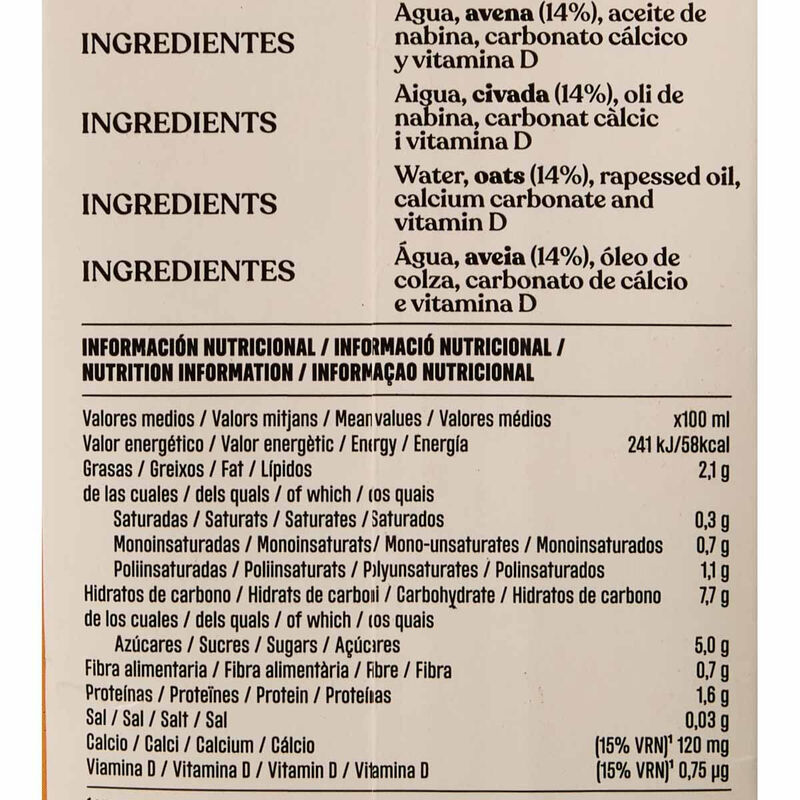 Bebida avena con calcio Yo SOY 1L 