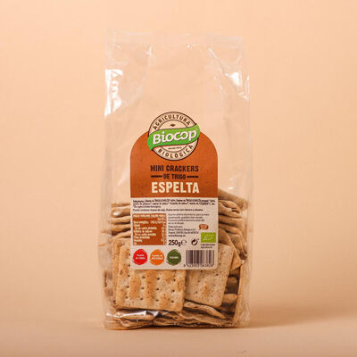 Mini crackers de trigo y espelta ecológicas Biocop 250g 