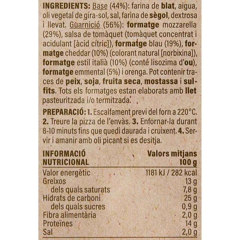 Pizza de 5 formatges Ametller Origen 350g 