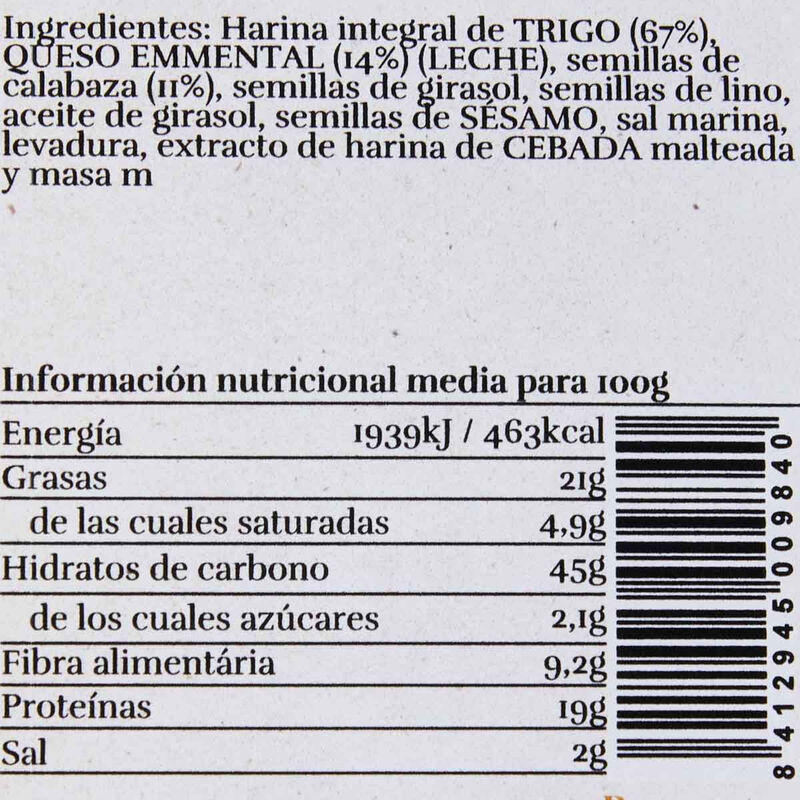 Crackers de queso y semillas Ametller Origen 200g 