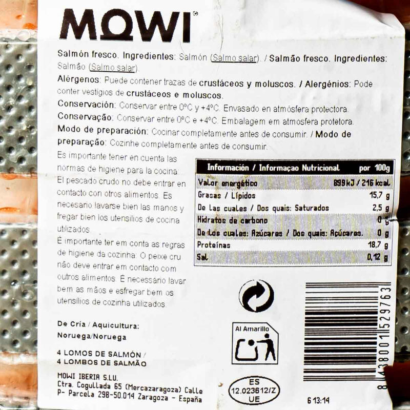 Salmón Mowi 460g - 4uds. 