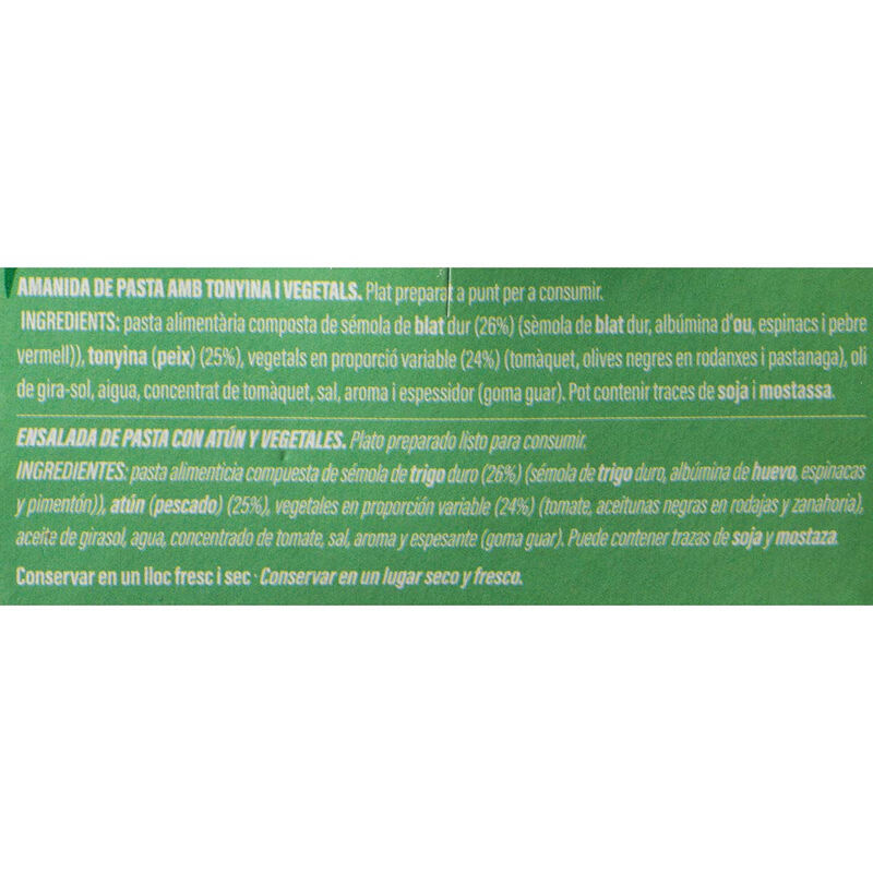 Amanida de tonyina i pasta Ametller Origen 160g 