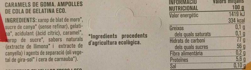 Coles gelatina ecològiques Ametller Origen 80g 