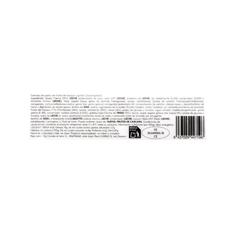 Cheesecake TARRI&CO 110g 