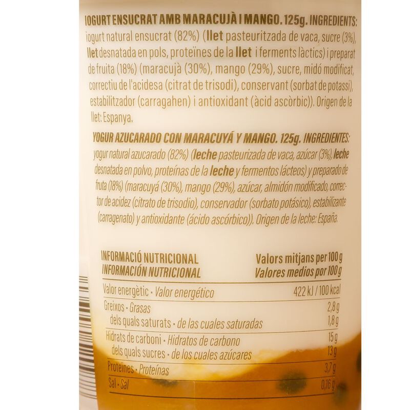 Yogur bicapa de mango-maracuyá Ametller Origen 125g - 2uds.