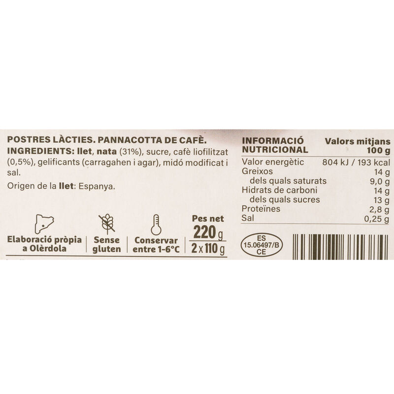 Pannacotta café Ametller Origen 110g - 2uds.