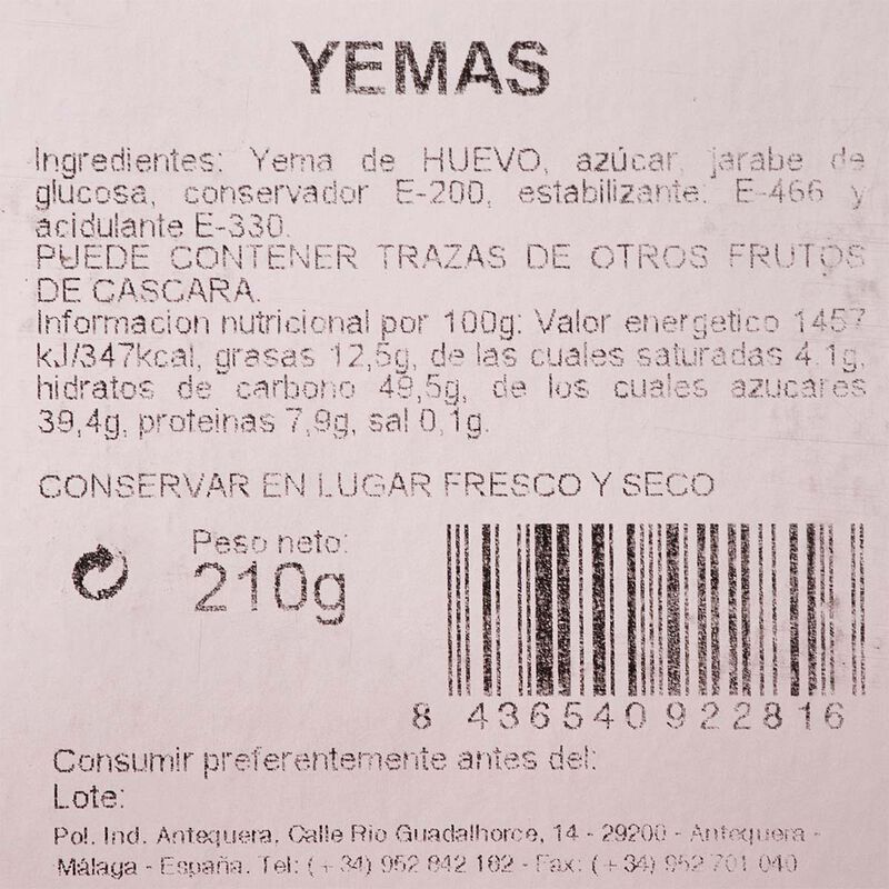 Yemas de mazapán Origen 1948 220g 