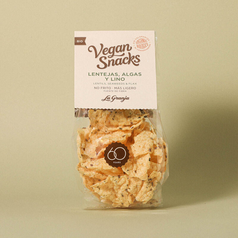 Snacks vegans de llentia, algues i lli LA GRANJA 40g