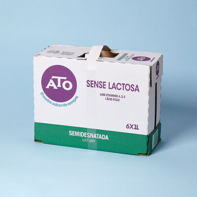 Leche semi desnatada sin lactosa Ato 1l - caja 6uds. 