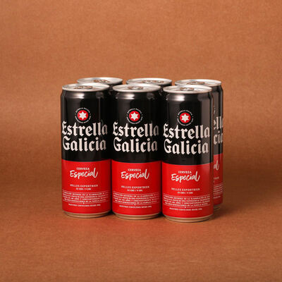 Cerveza en lata Estrella Galicia 33cl - pack 6uds. 