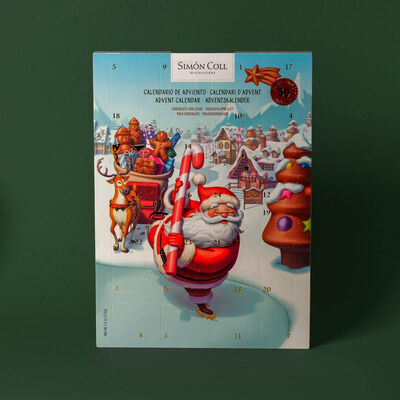 Calendari d'advent de xocolata amb llet Pare Noel 3D Simon Coll 216g 