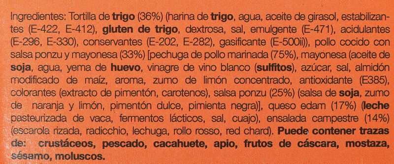 Wrap pollastre ponzu Cuina Justa 180 g 