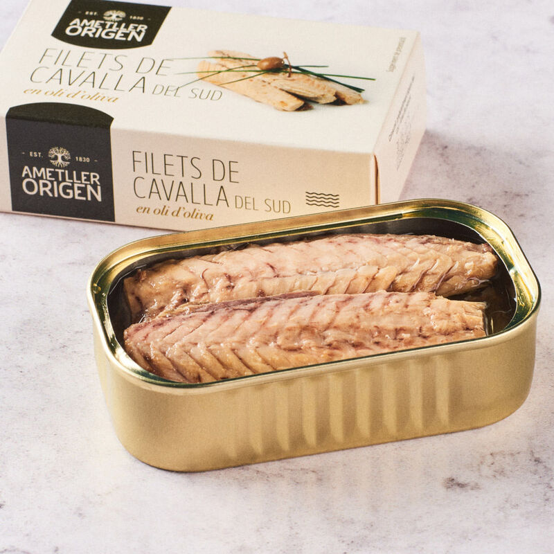 Filetes caballa Sur aceite oliva Ametller Origen 80g