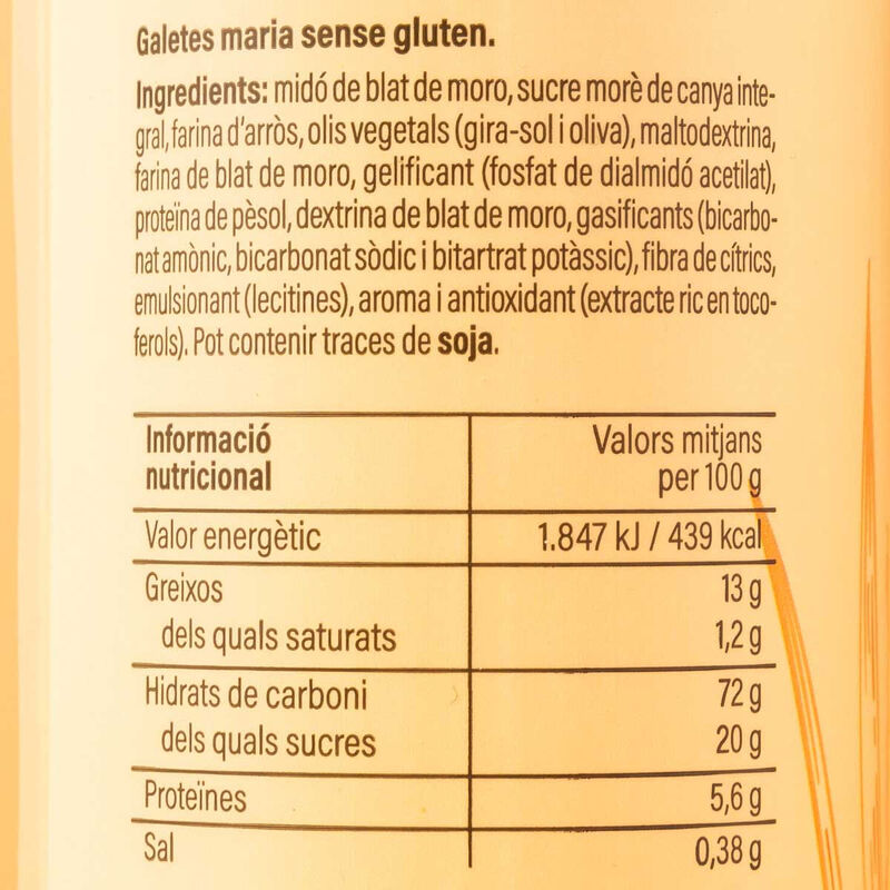 Galetes Maria sense gluten Ametller Origen 180 g 