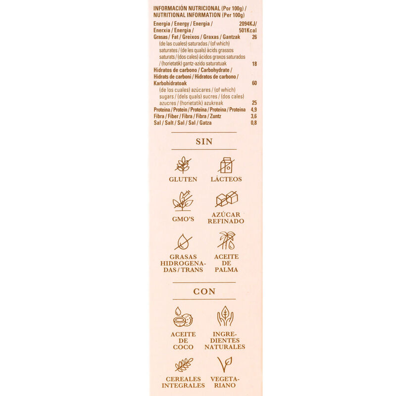 Cookie d'avellana i xips de xocolata, sense gluten Milola 140g 