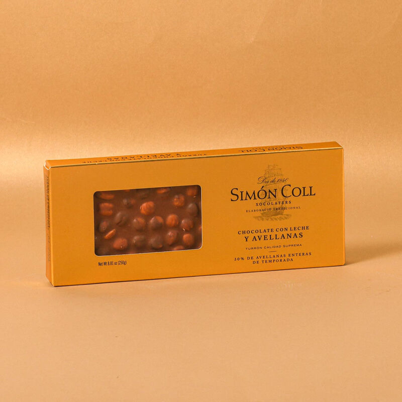 Torró d´avellana i xocolata amb llet Simón Coll 250g