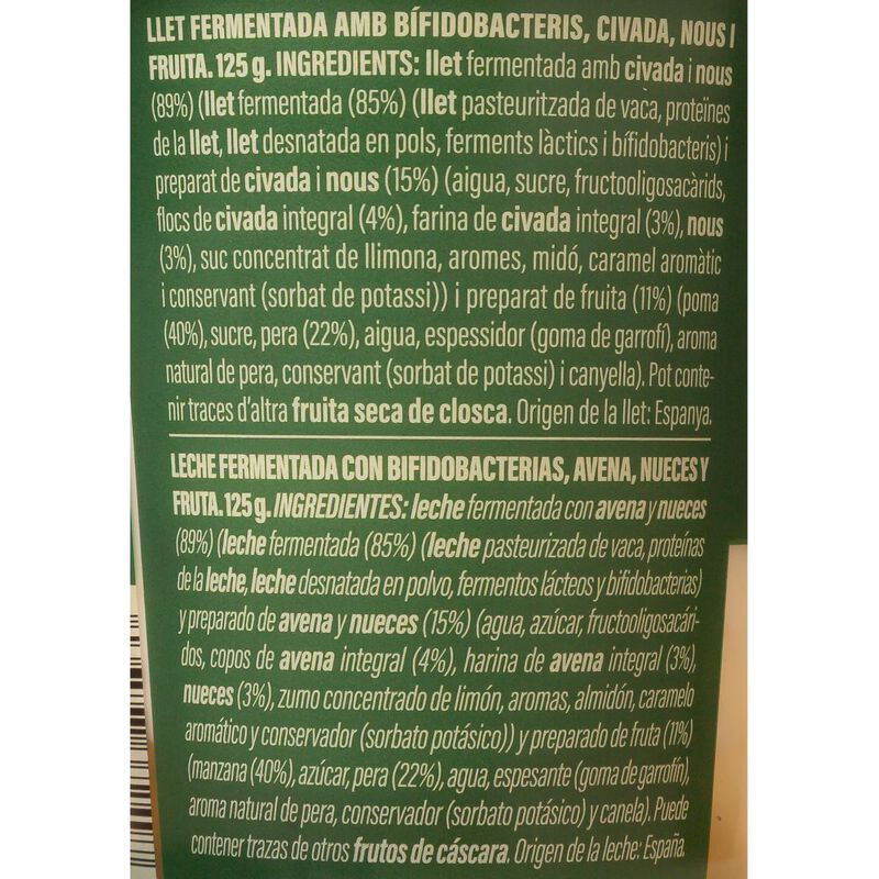 Yogur bífidus con avena, manzana y nueces Ametller Origen 125g - 4uds. 