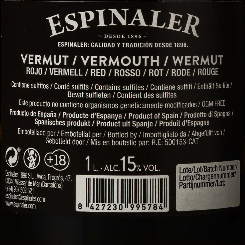 Vermut negro vintage ESPINALER 1l.