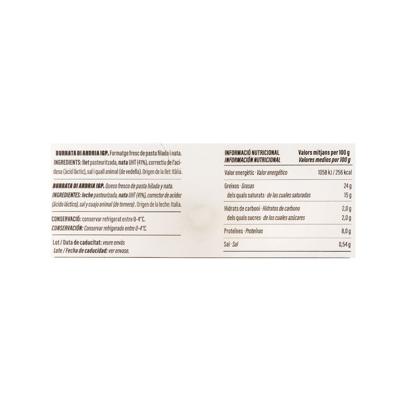 Burrata IGP Ametller Origen 5 Estrelles 100g - 2uds.