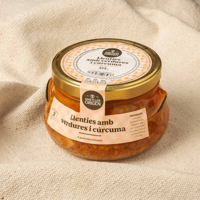 Llenties amb verdures i cúrcuma Ametller Origen 575g 