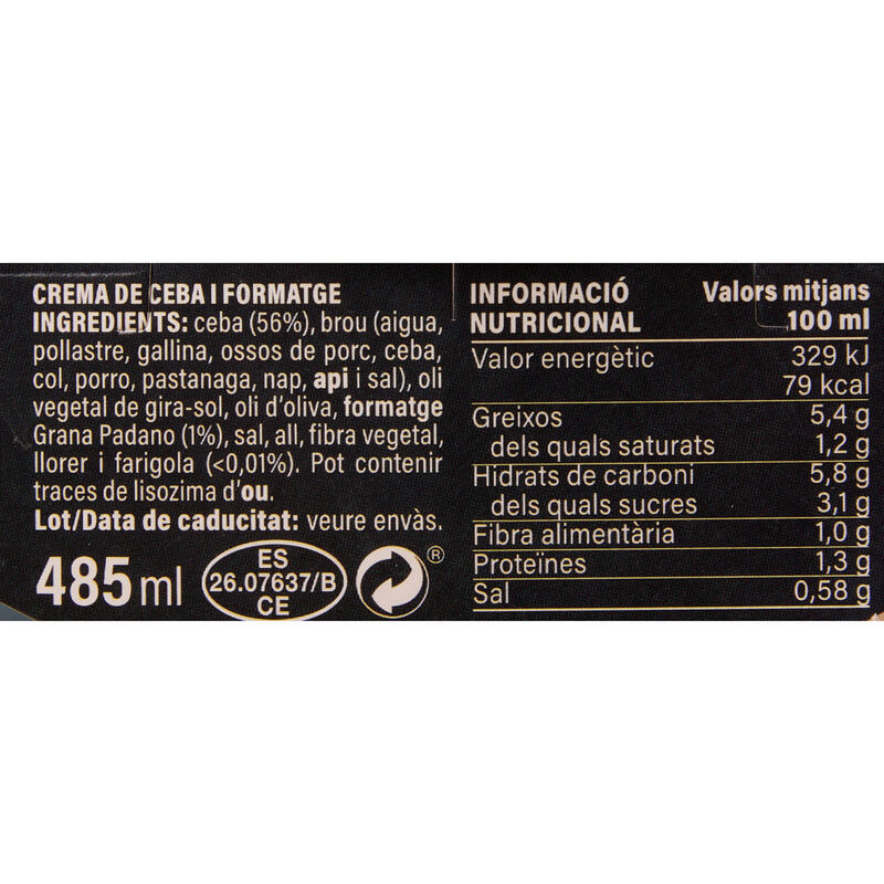 Crema de ceba i formatge Ametller Origen 485ml 