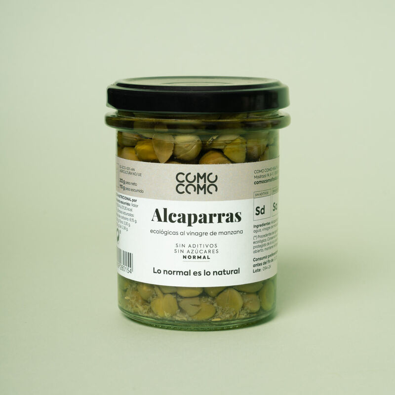 Tàperes ecològiques amb vinagre Como Como Foods 110g 