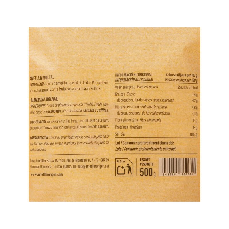 Almendra molida Ametller Origen 500g