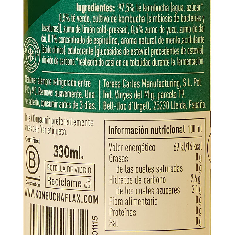 Kombucha Blue Mojito Flax&Kale 330ml 