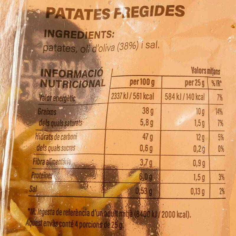 Patates fregides palla amb oli oliva Ametller Origen 100 g 